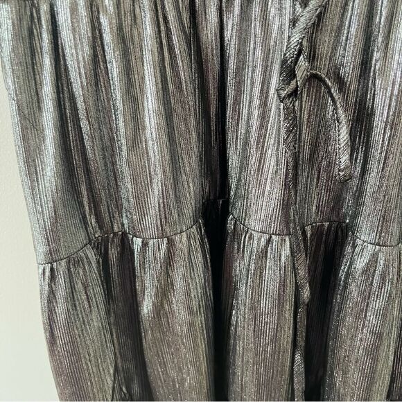 Rebecca Minkoff Silver Metallic Ollie Tiered Mini Dress - Picture 9 of 15